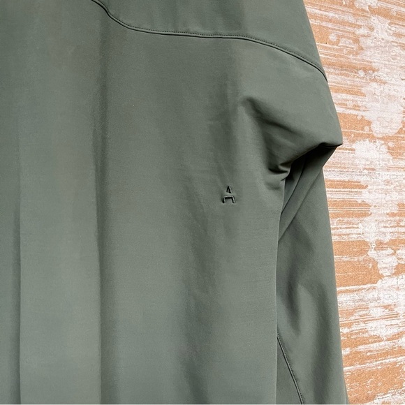 Aday Something Borrowed Shirt Moss Slimming Athleisure Classic Womens L - Picture 6 of 6